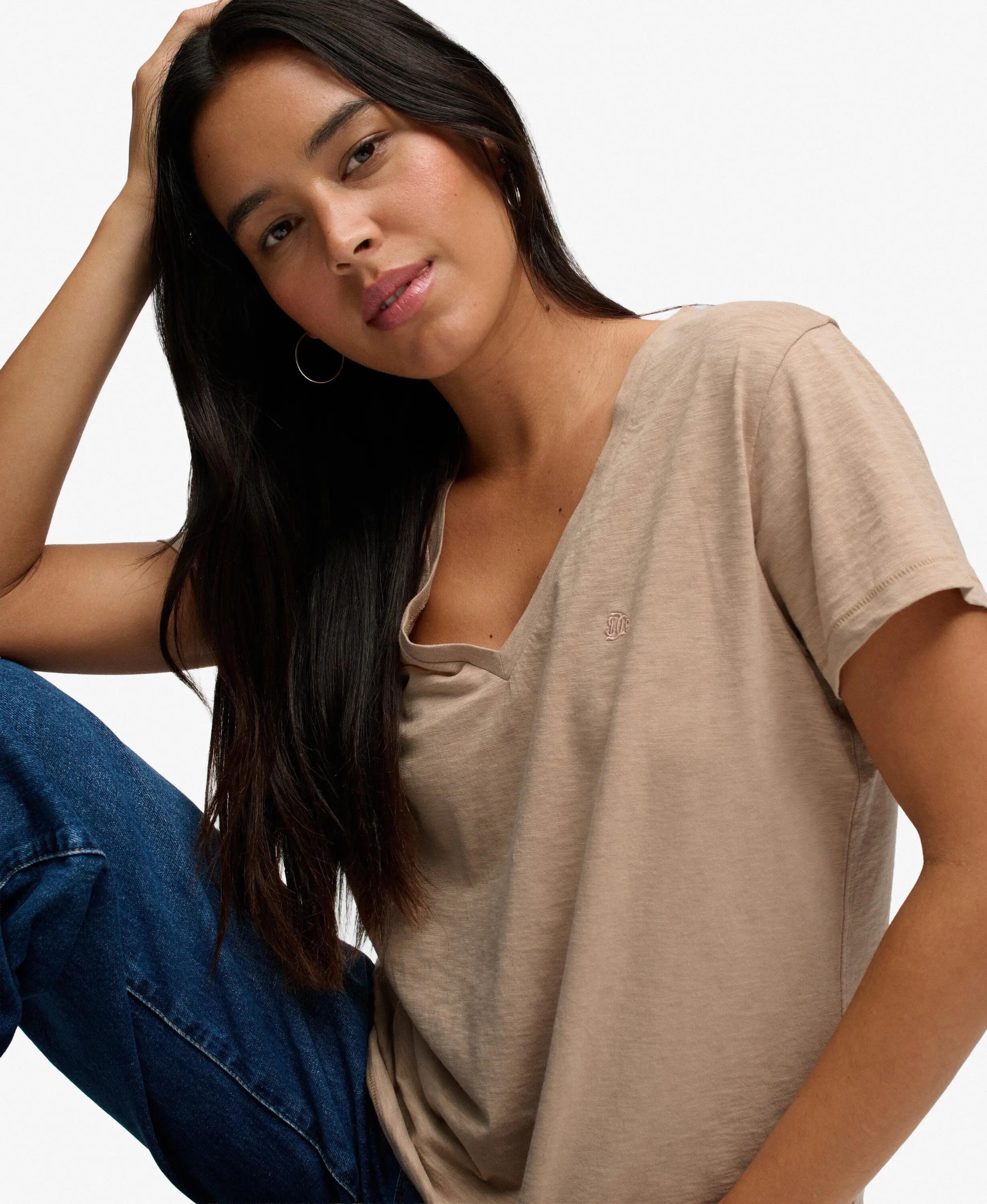 superdry T-shirt Studios Slub brodée, coupe relaxed – Light Taupe 2/7