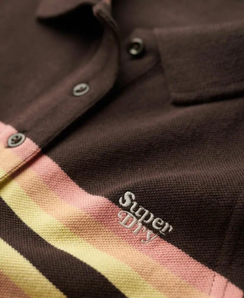 superdry Robe Polo Mini en Jersey en Coton Bio – DARK BROWN 3/6