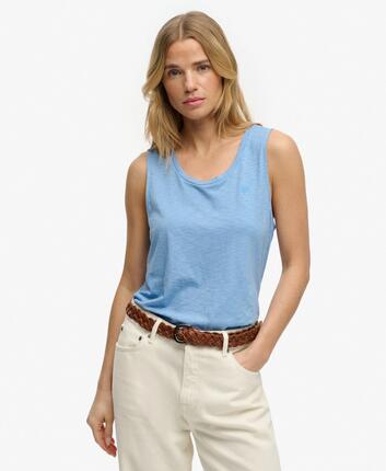 superdry Tanktop mit Rundhals relaxed Fit aus Baumwolle-Lyocell – BLUEBELL