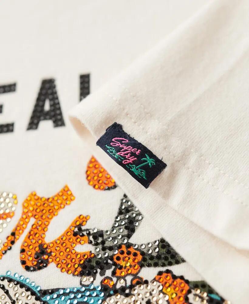 superdry T-shirt Tokyo Relaxed en coton, coupe relax – CREAM 4/7