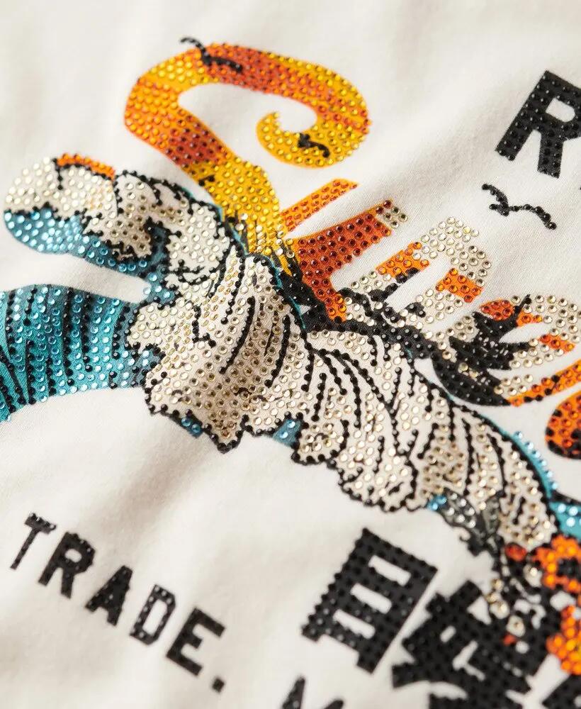 superdry T-shirt Tokyo Relaxed en coton, coupe relax – CREAM 3/7