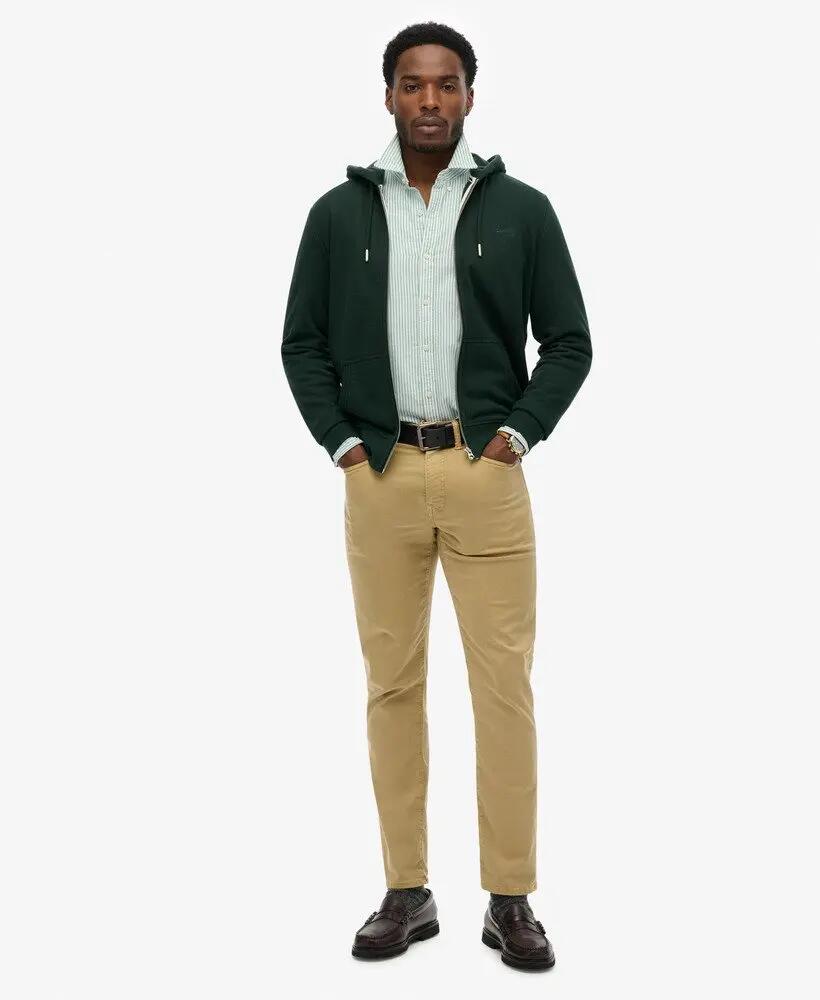 superdry heren hoodie met halve rits licht geborsteld Essential – FOREST GREEN 3/5