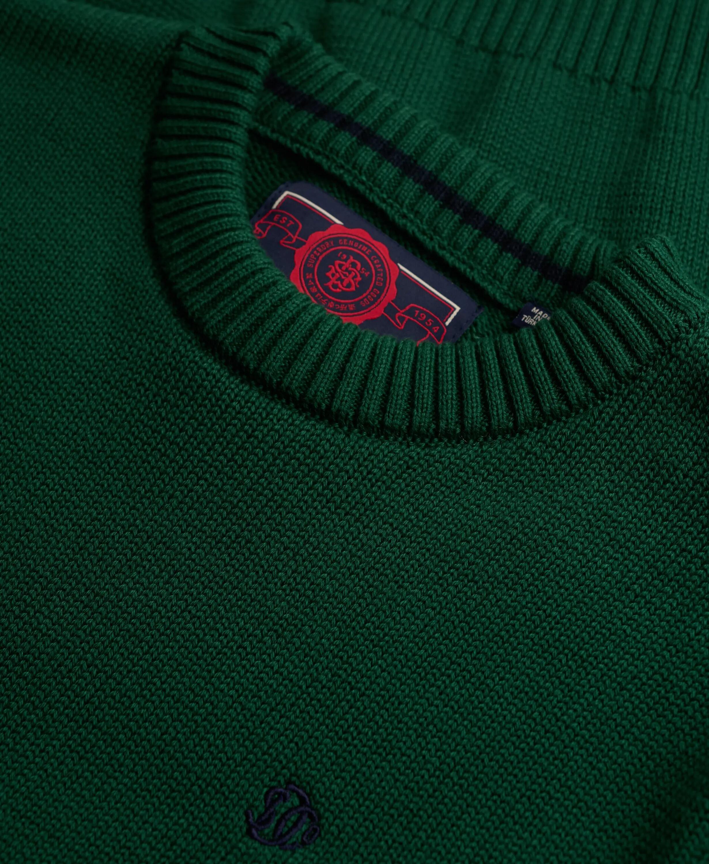 superdry Maglione Preppy in Cotone Biologico 100%, vestibilità relaxed – FOREST 6/7