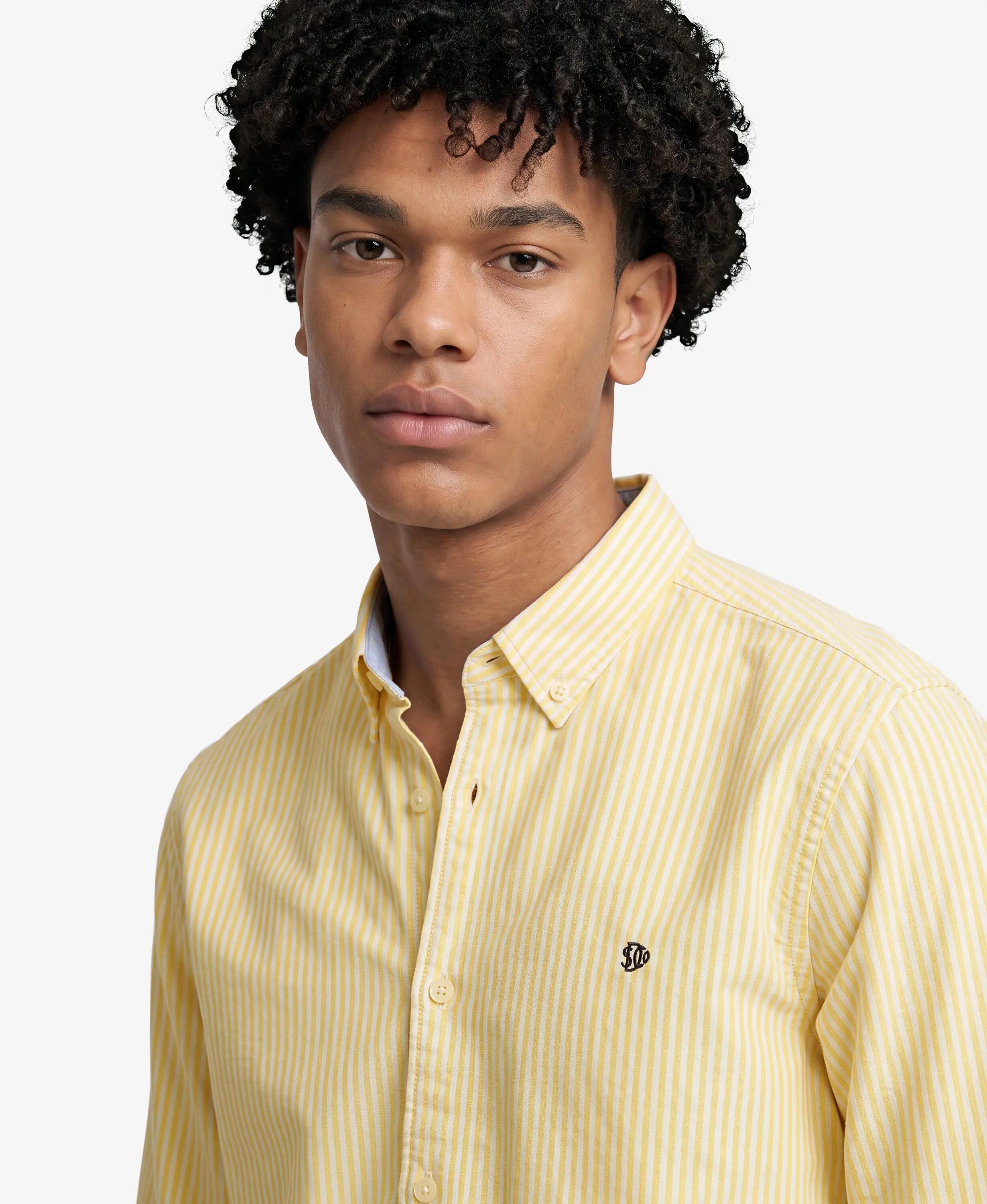 superdry Koszula Preppy Oxford z długim rękawem z bawełny organicznej – Lemon 5/7
