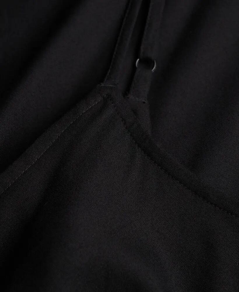 superdry Vestido longo em corte viés com alças finas – Black 7/7