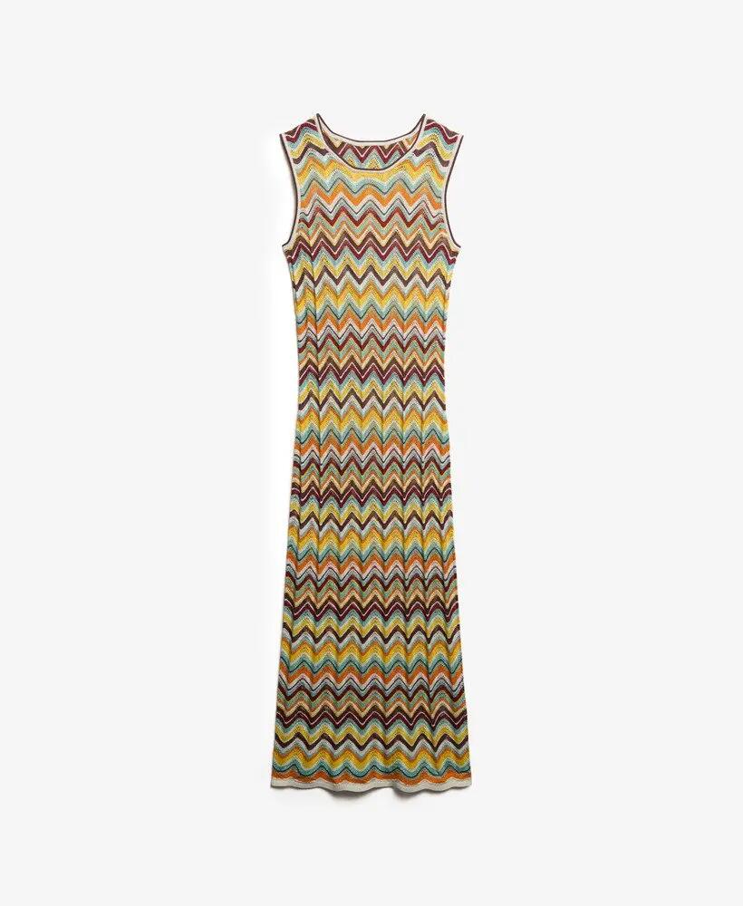 superdry abito midi in maglia Zig Zag – Mint Zigzag Stripe 6/6