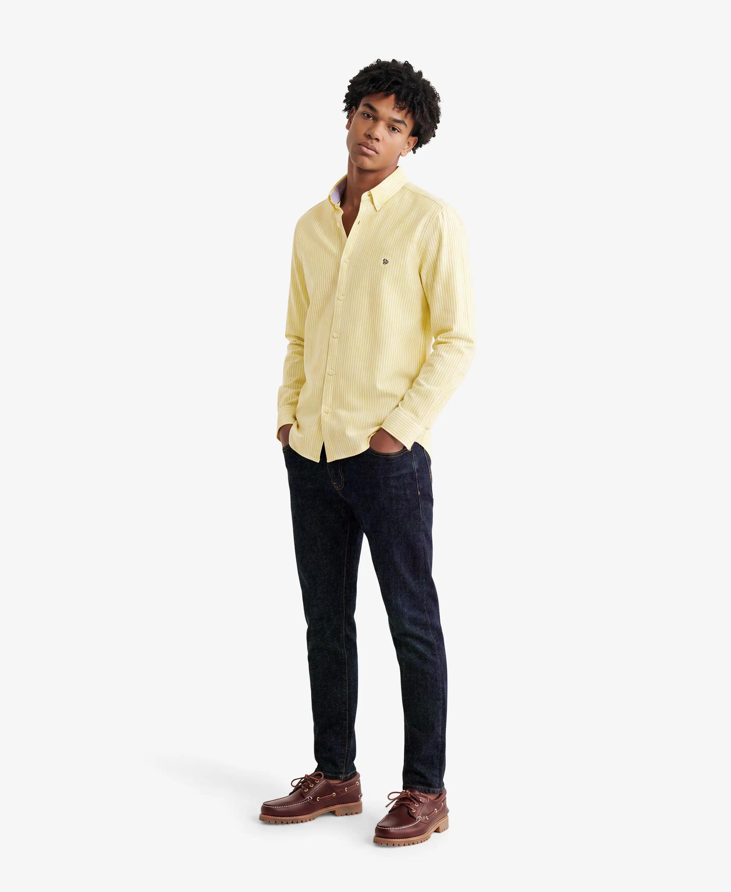 superdry Koszula Preppy Oxford z długim rękawem z bawełny organicznej – Lemon 4/7