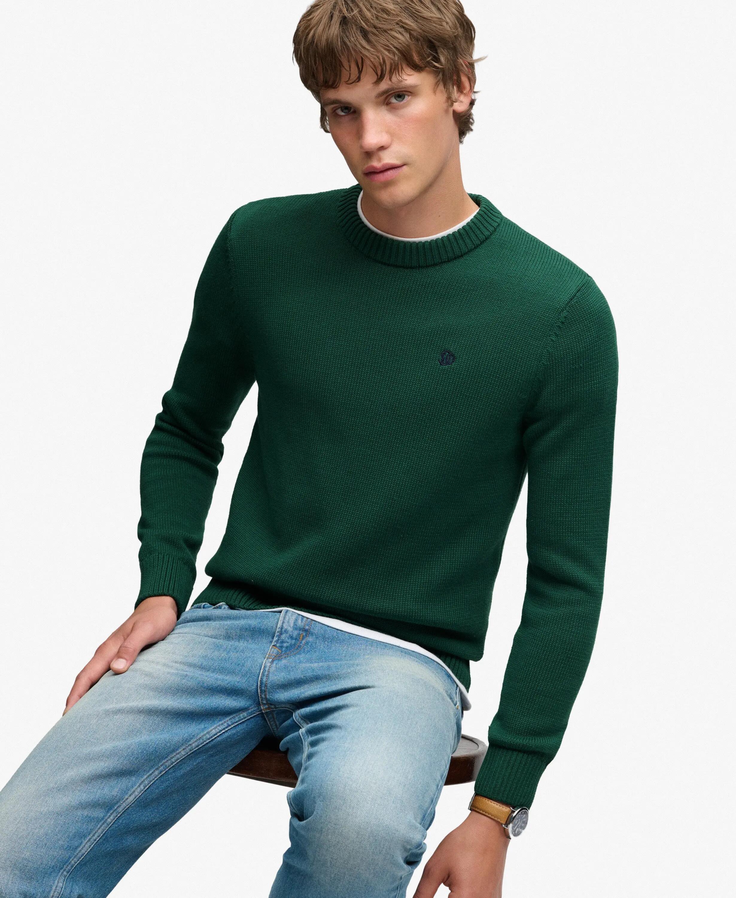 superdry Maglione Preppy in Cotone Biologico 100%, vestibilità relaxed – FOREST 4/7
