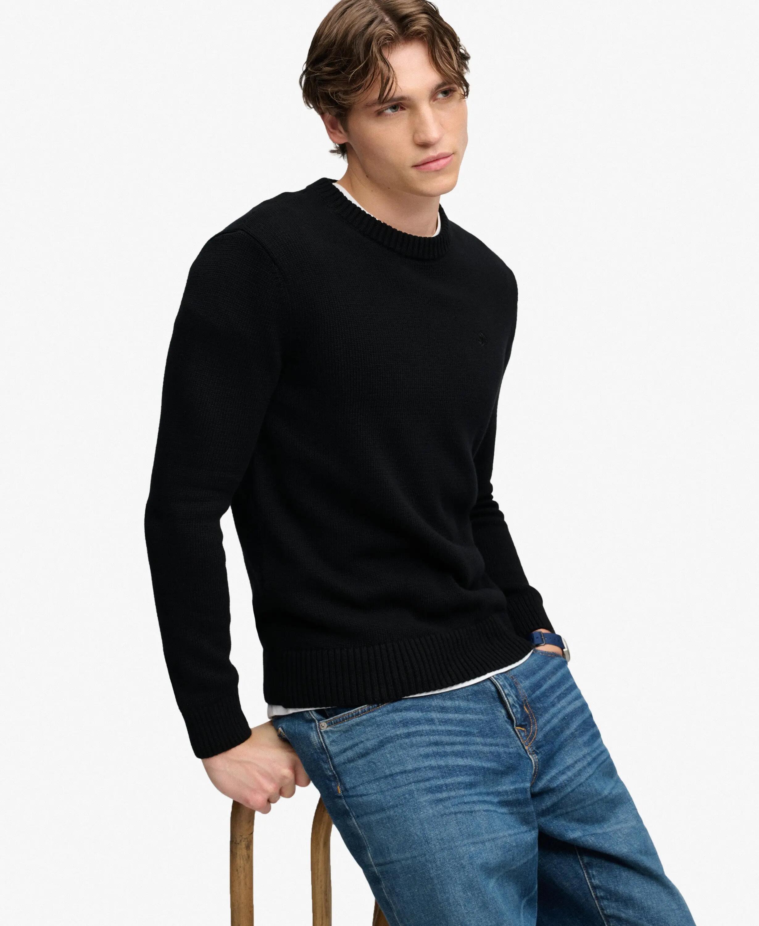 superdry Maglione Preppy in cotone Vestibilità relaxed – Black 2/6