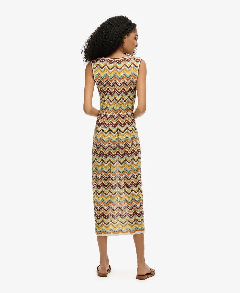 superdry abito midi in maglia Zig Zag – Mint Zigzag Stripe 3/6