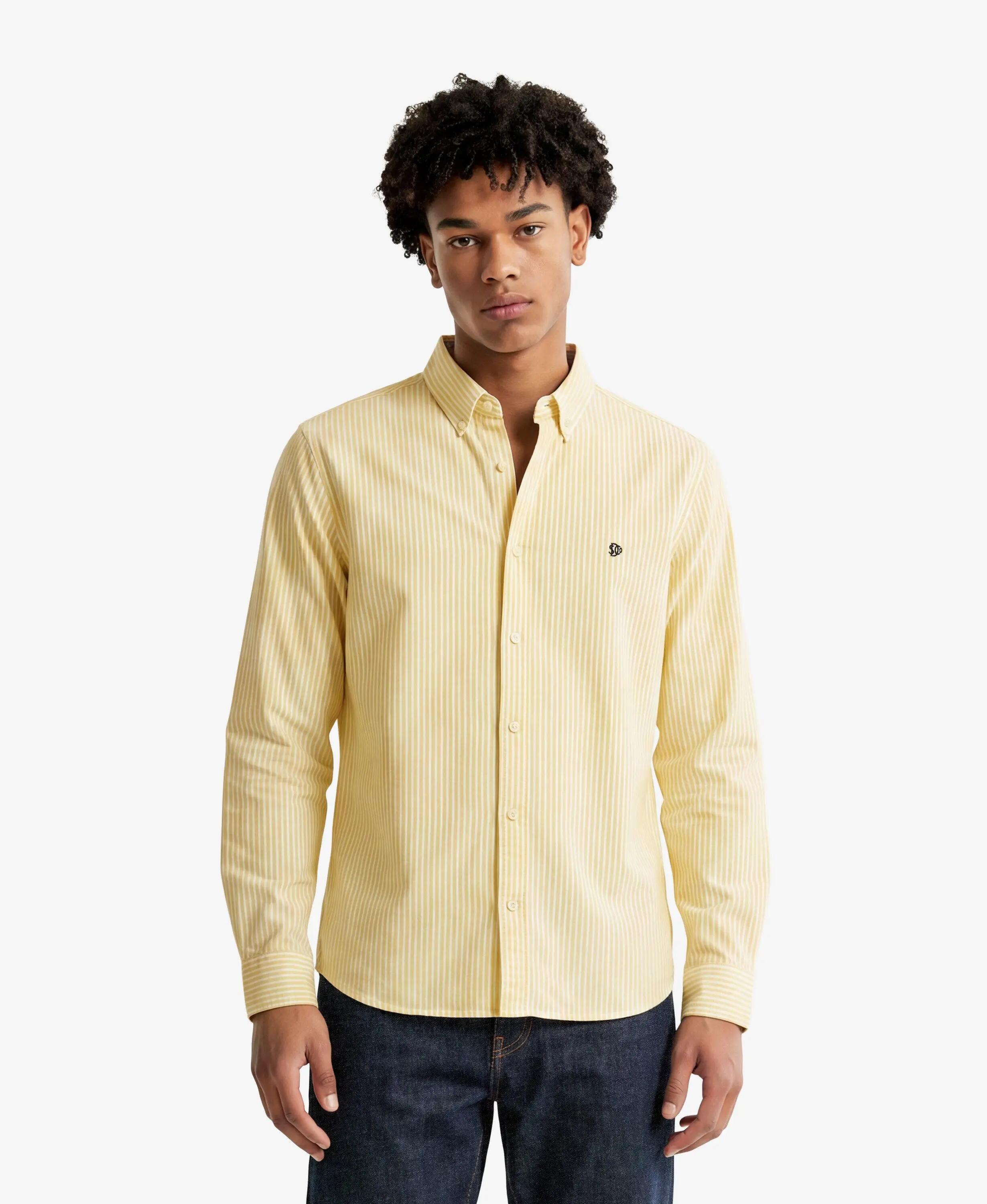 superdry Koszula Preppy Oxford z długim rękawem z bawełny organicznej – Lemon 2/7