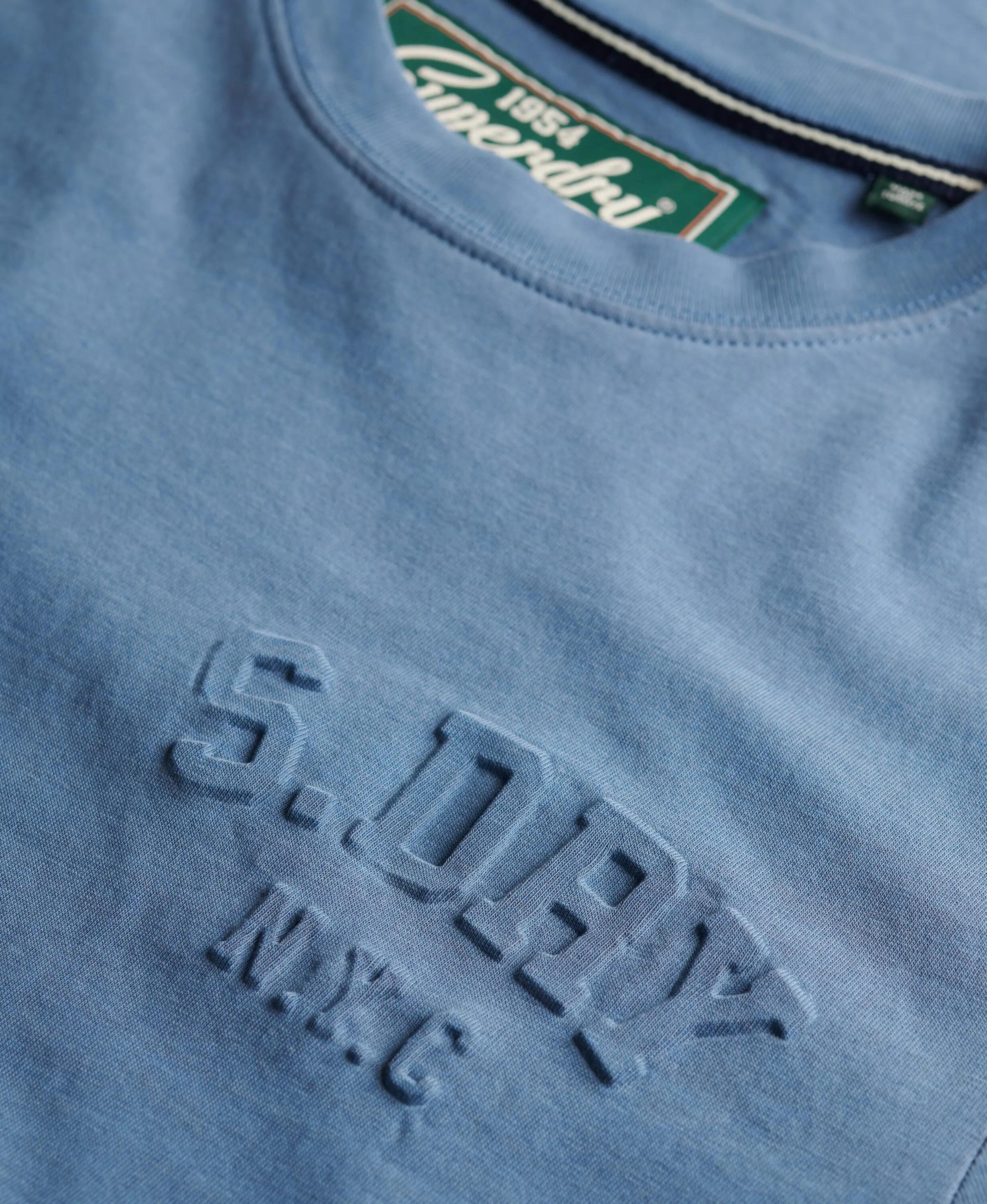superdry T-shirt Athletic Embossed Relaxed em algodão orgânico – Moonlight Blue 6/7