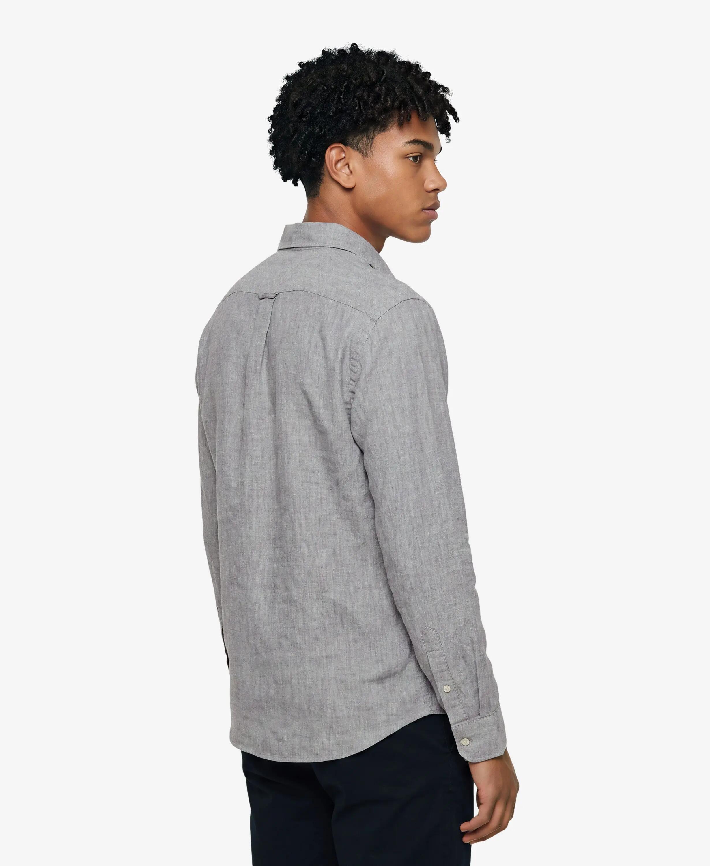 superdry Camisa Riviera linho manga comprida – Ash Grey Chambray 5/5