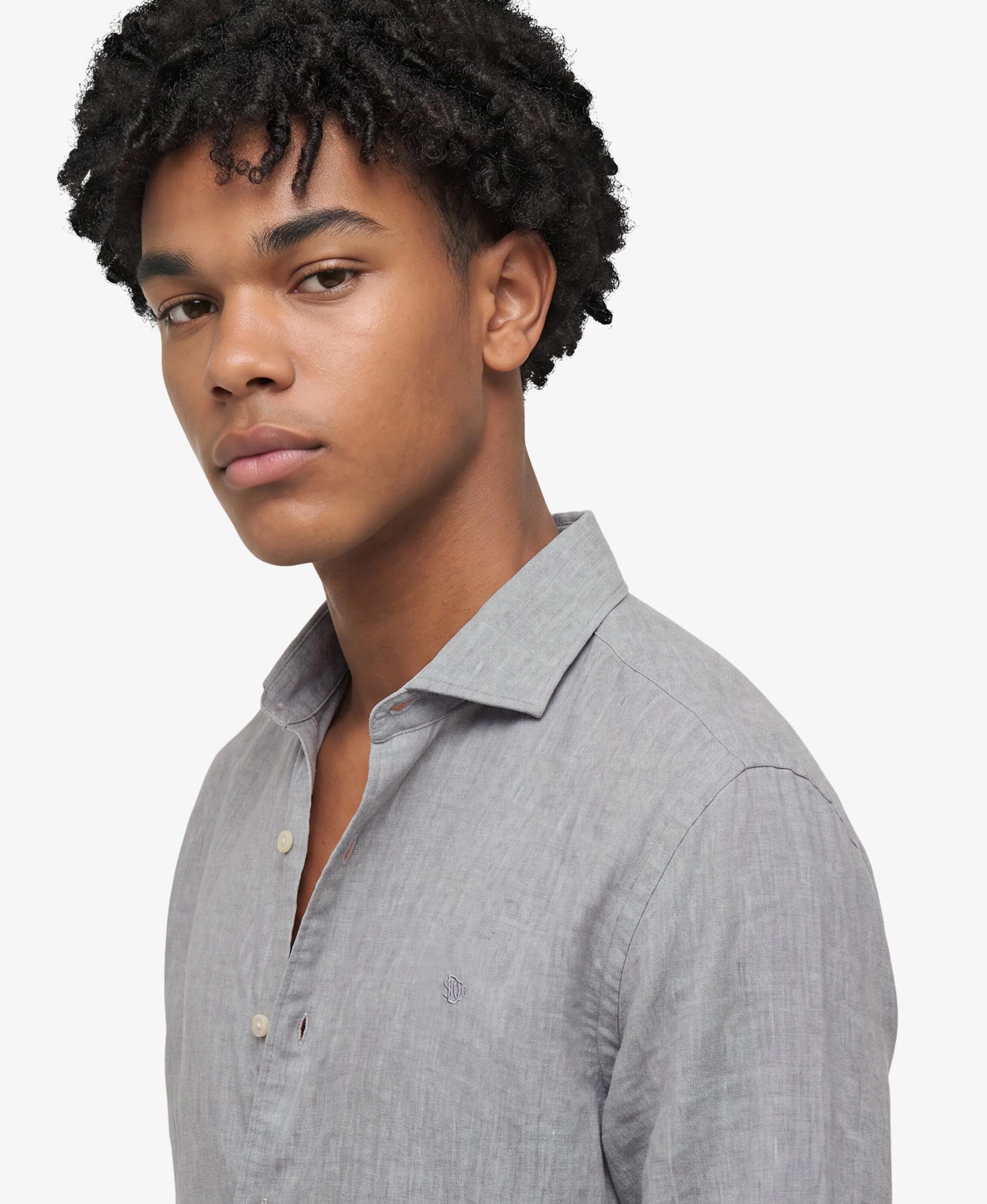 superdry Camisa Riviera linho manga comprida – Ash Grey Chambray 4/5
