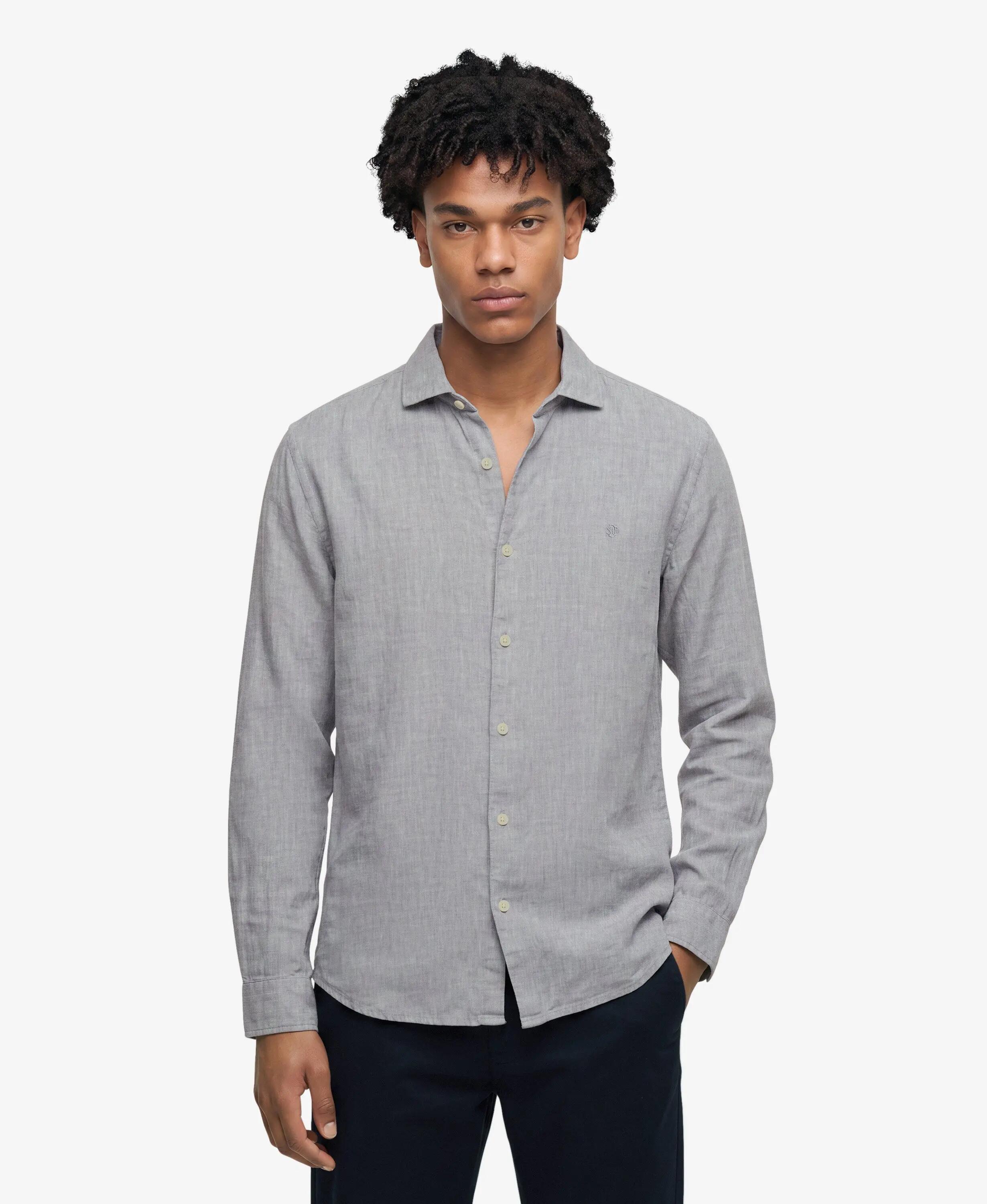 superdry Camisa Riviera linho manga comprida – Ash Grey Chambray 2/5