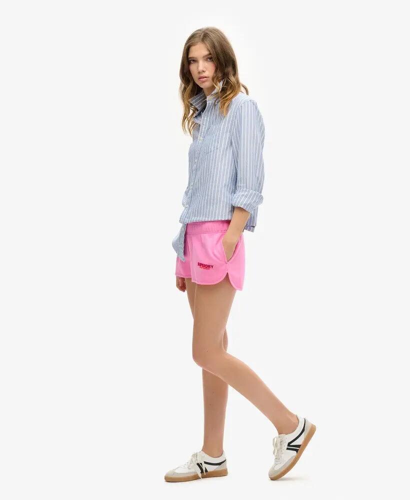 superdry Sportswear Racer Shorts met Logo – PAPARAZZI PINK 4/7