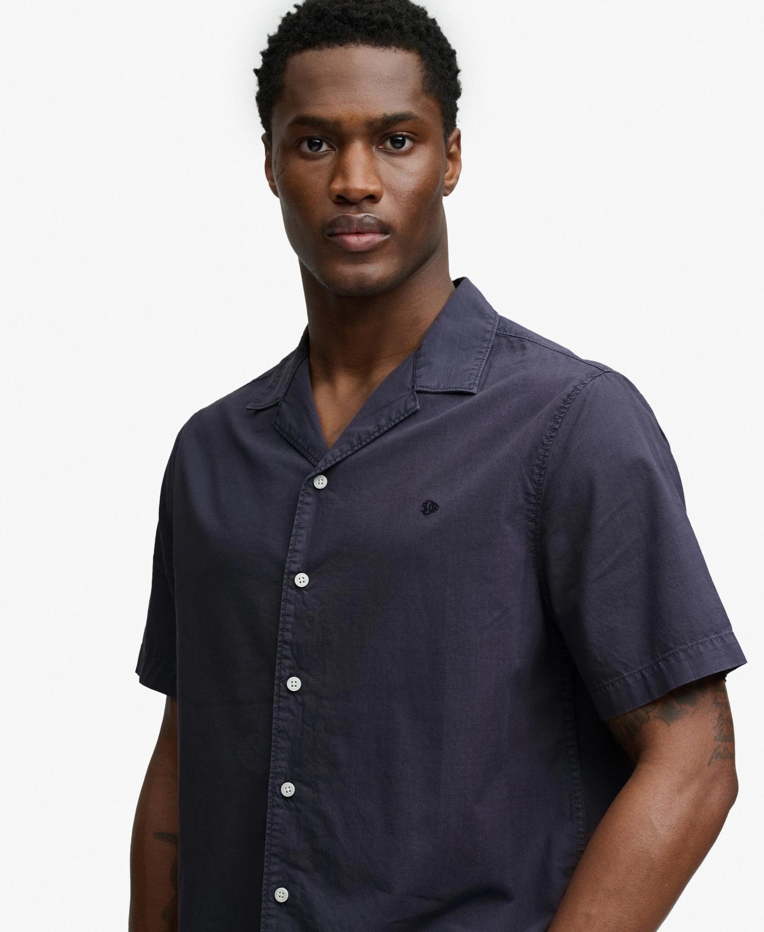 superdry Camicia maniche corte Cabana in cotone biologico – SOFT NAVY 4/7