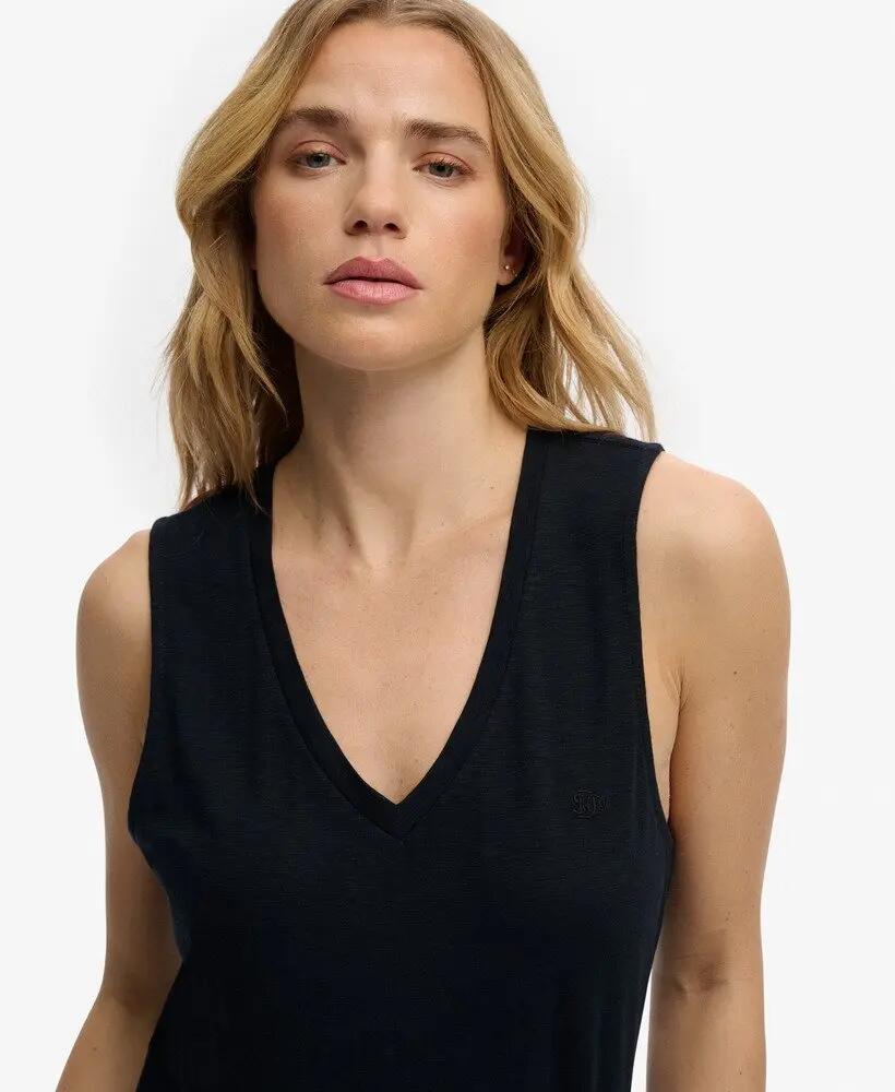 superdry Top com Decote em V em Jersey 60% algodão 40% lyocell – ECLIPSE NAVY 4/6