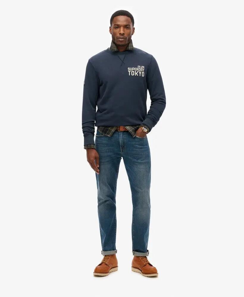 superdry Felpa Workwear Applique in cotone – ECLIPSE NAVY 3/6