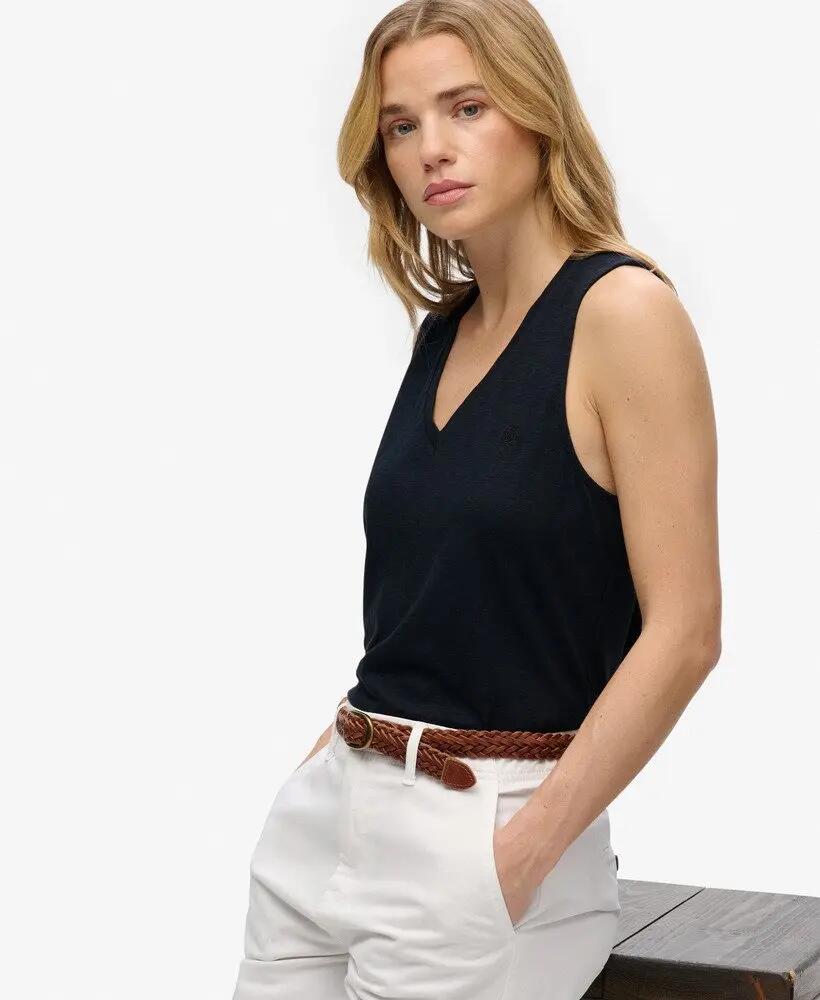 superdry Top com Decote em V em Jersey 60% algodão 40% lyocell – ECLIPSE NAVY 2/6