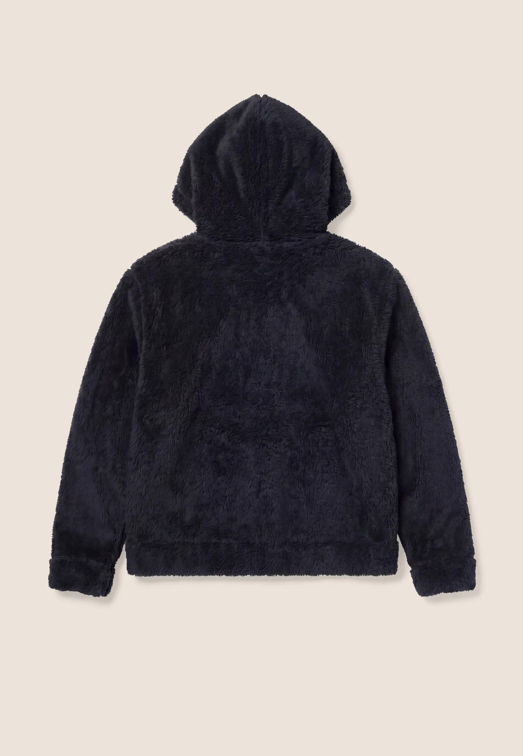 Sweat-shirt femmes en polaire style teddy avec fermeture zippée et capuche 2/5