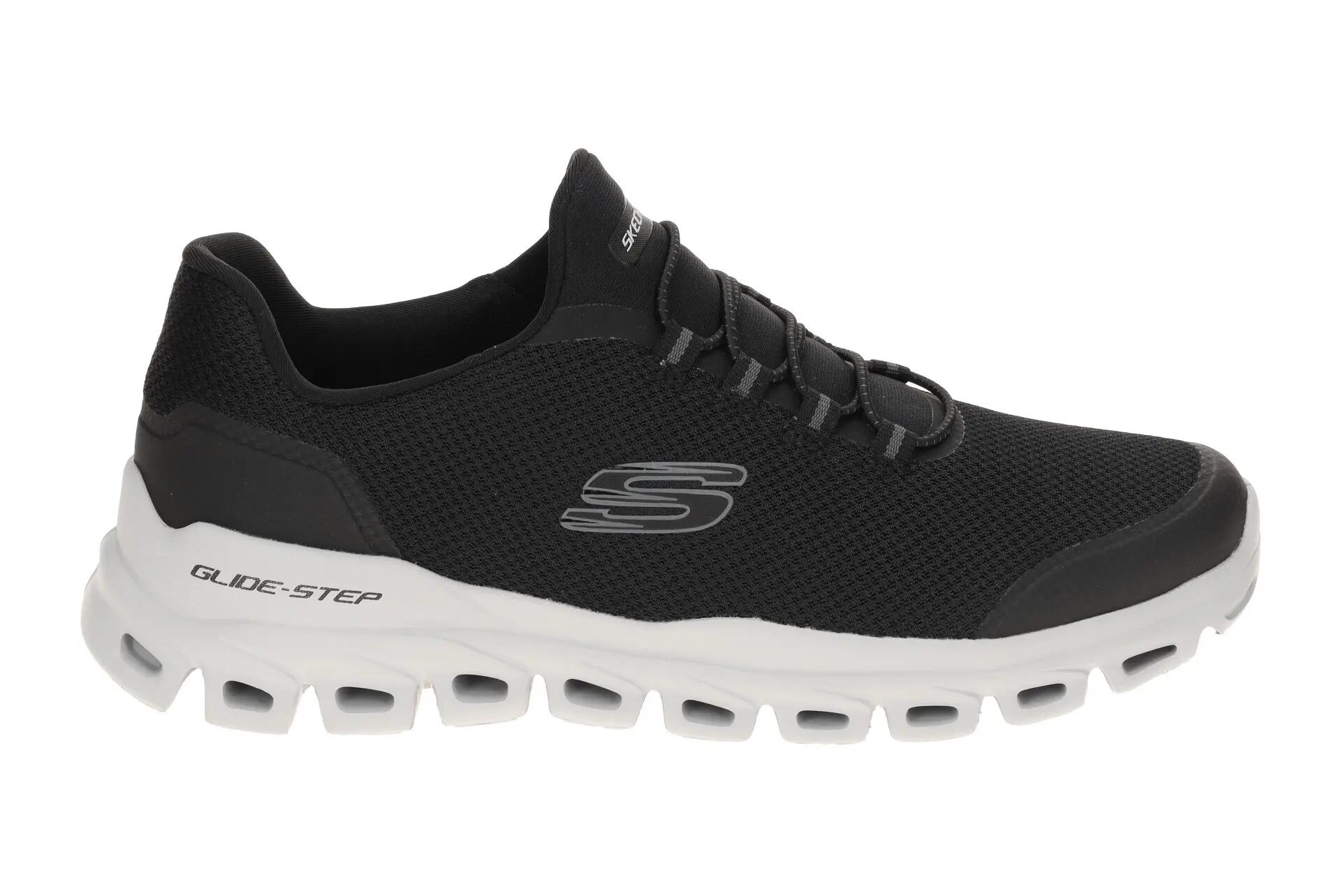 Skechers Glide Step Slipper Schuhe schwarz grau Herren 233016 2/7