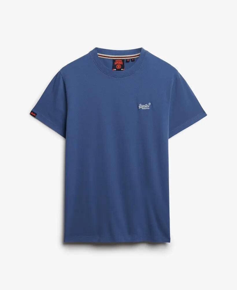 superdry T-shirt Essential en coton bio avec logo brodé – Moonlight Blue 5/5