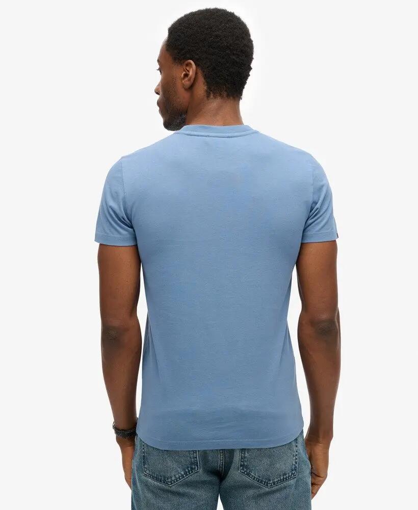 superdry T-shirt Essential en coton bio avec logo brodé – Moonlight Blue 3/5