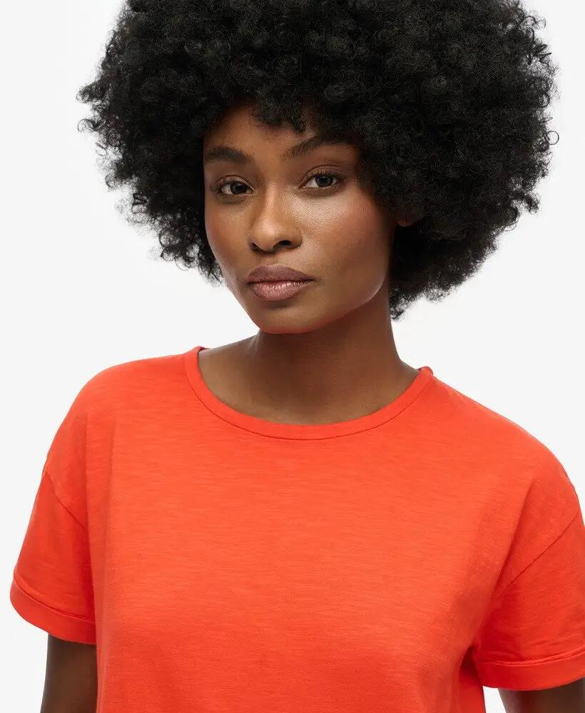 superdry Vestito T-shirt midi in cotone – Grenadine Orange 2/5