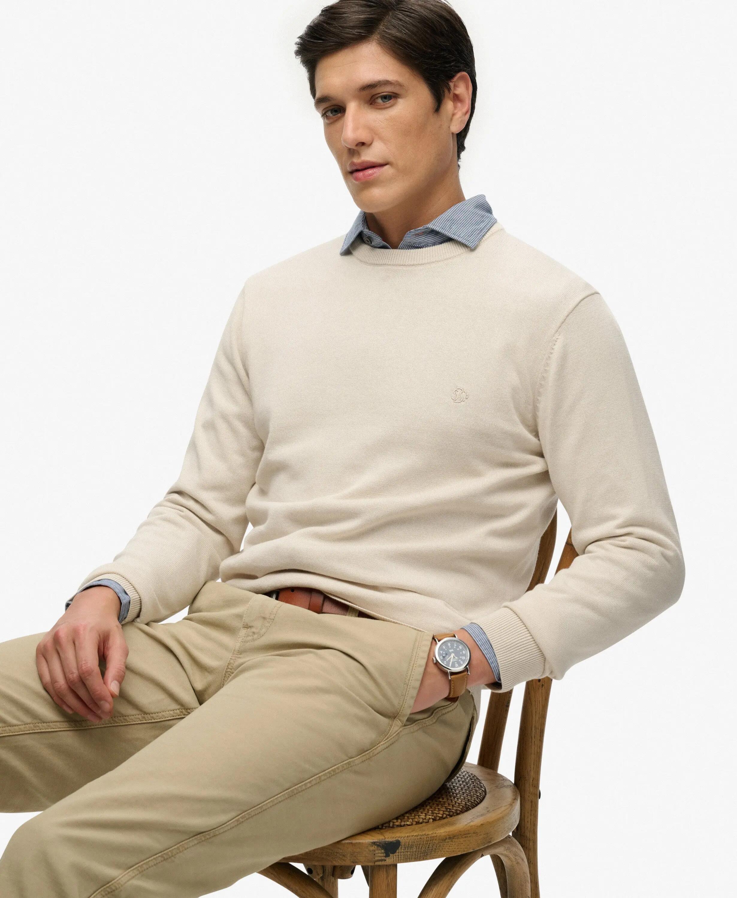 superdry Pull Essentials en coton biologique – SAILCLOTH WHITE 2/7
