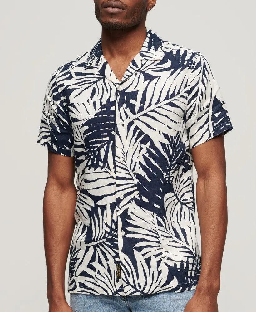 superdry Camicia Lino Stampa Collo Aperto – PHILIP MONO PRINT 7/7