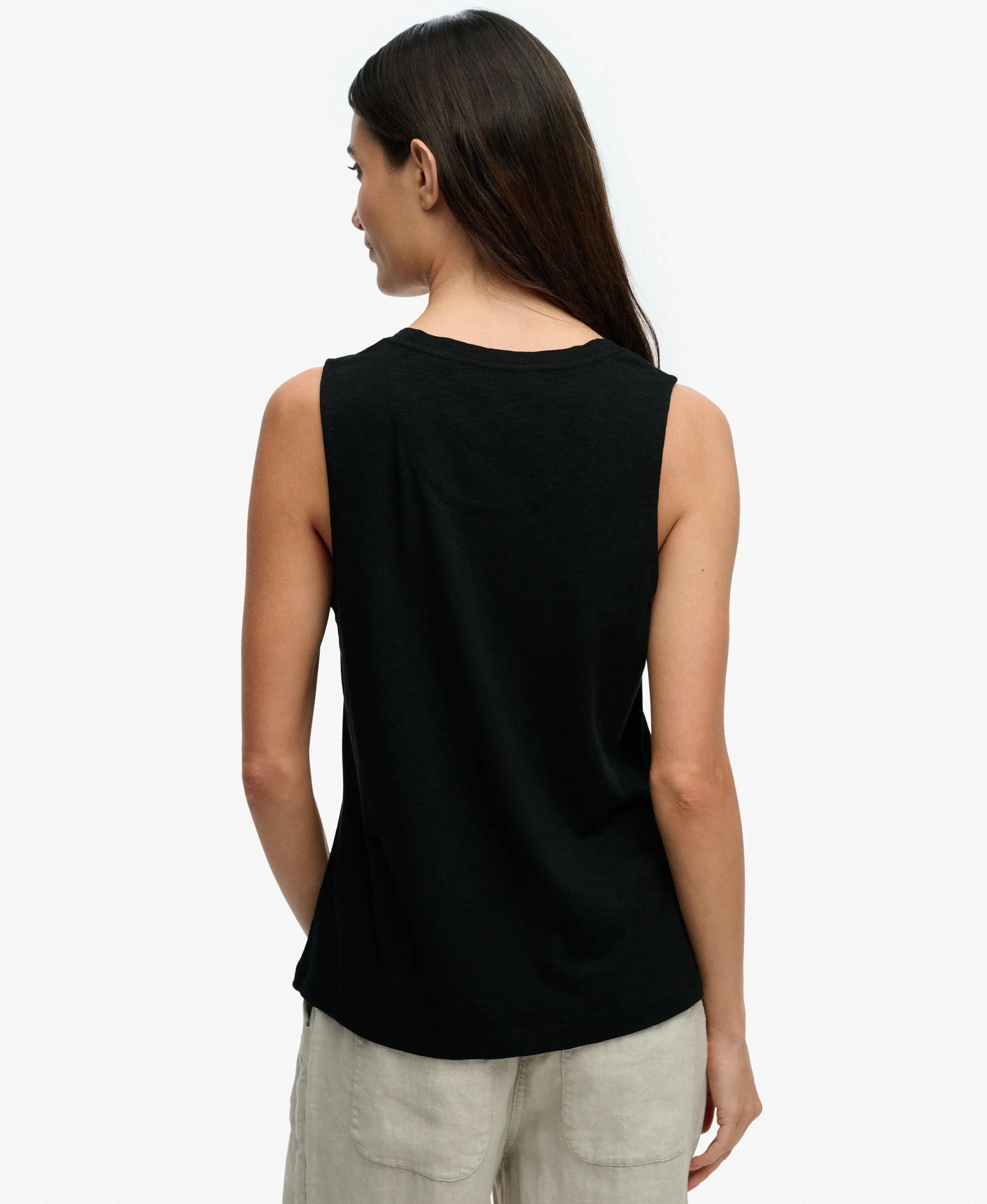superdry top decote redondo algodão-lyocell corte relaxed – Black 5/7