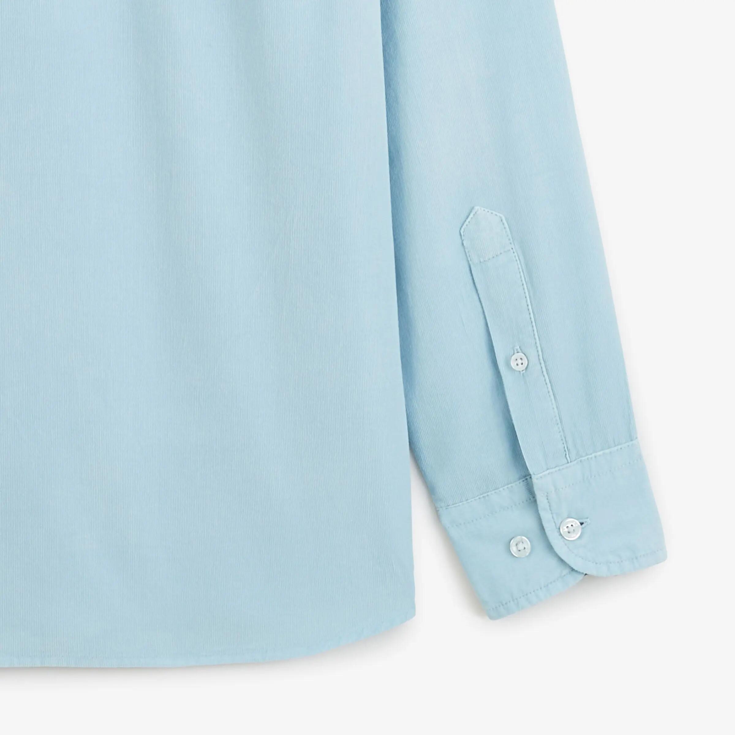 Chemise manches longues velours côtelé bleu brise 4/4