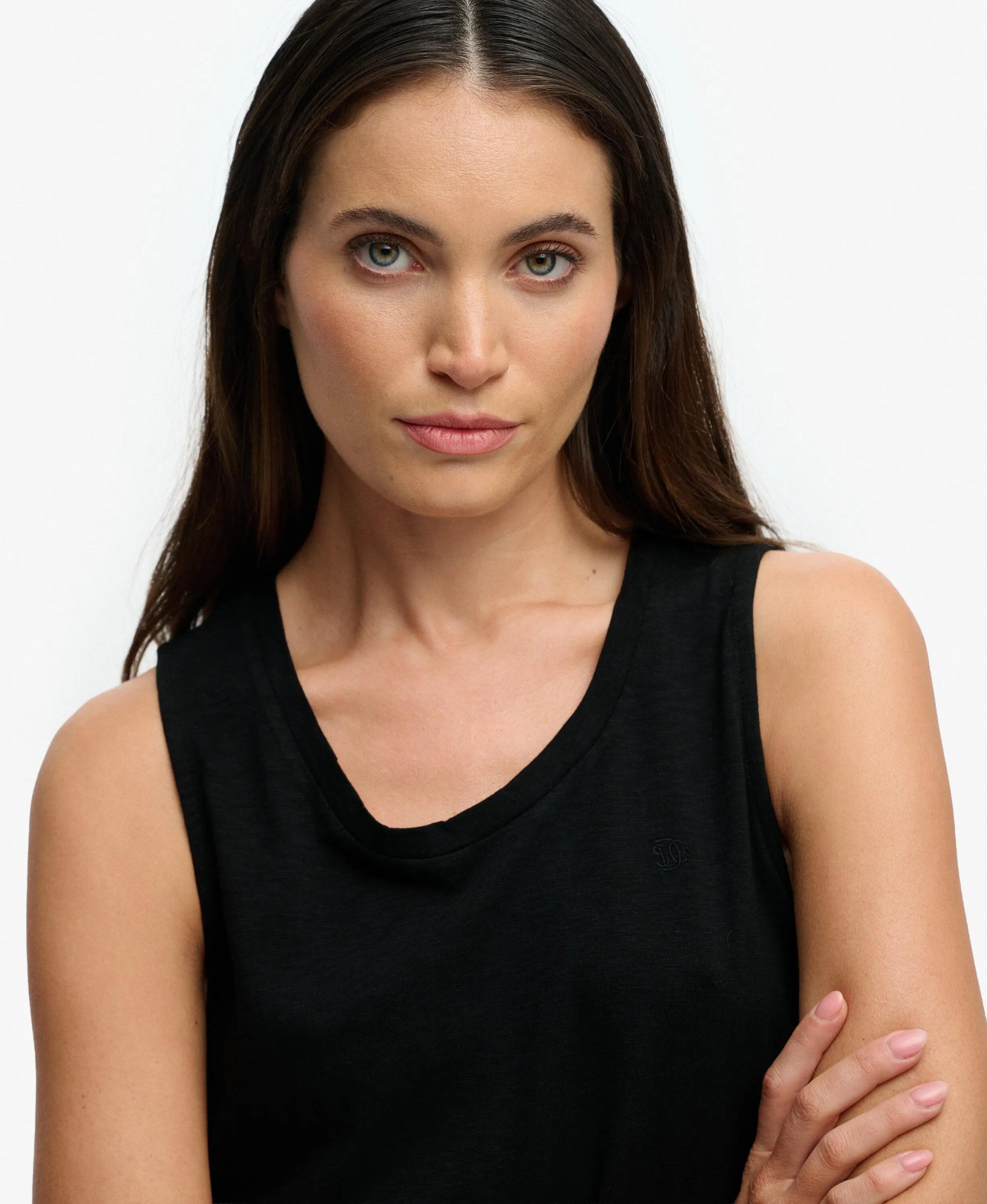 superdry top decote redondo algodão-lyocell corte relaxed – Black 4/7