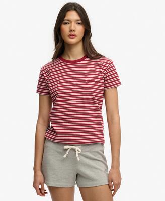 Superdry slim fit gestreept t-shirt essential logo van biologisch katoen –