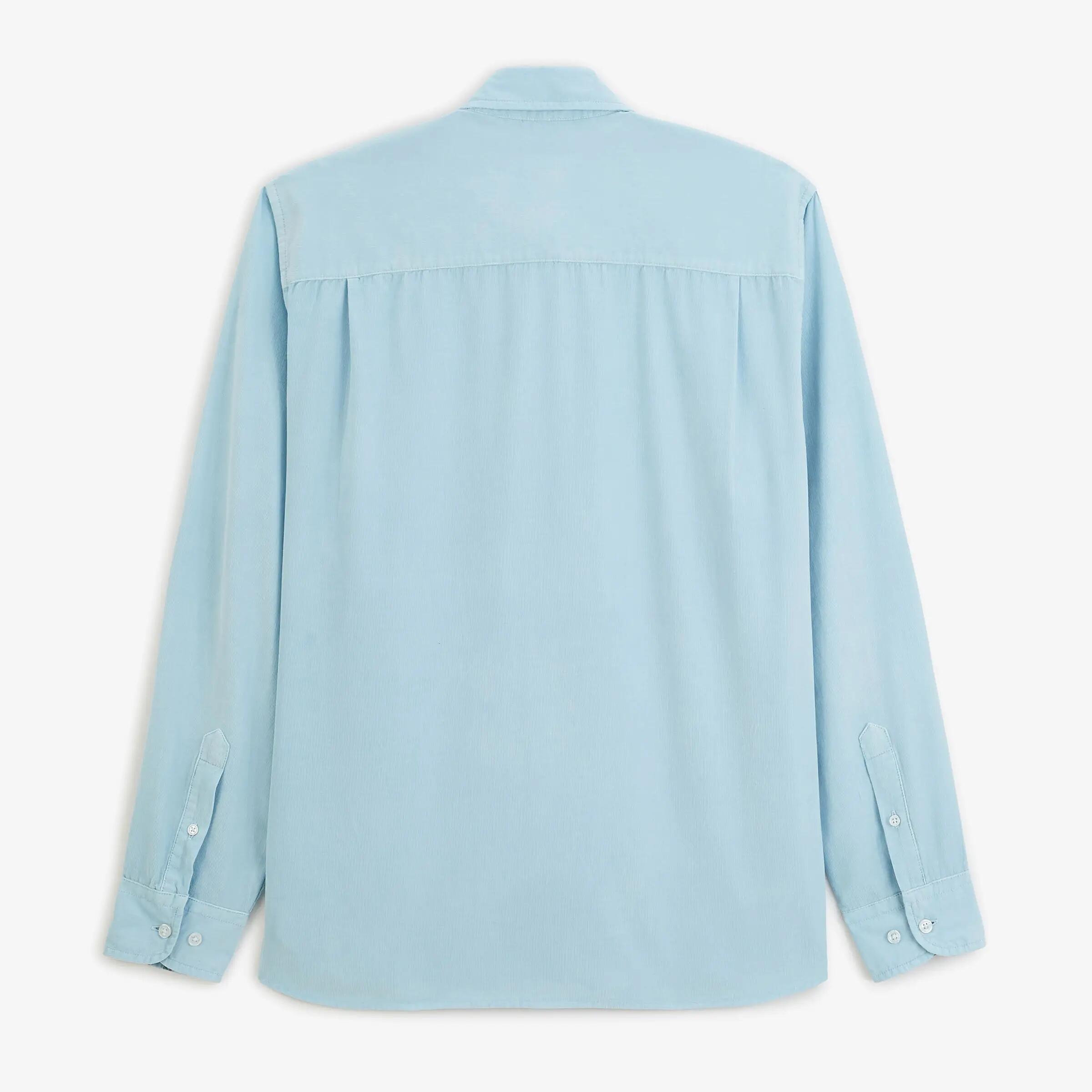 Chemise manches longues velours côtelé bleu brise 2/4