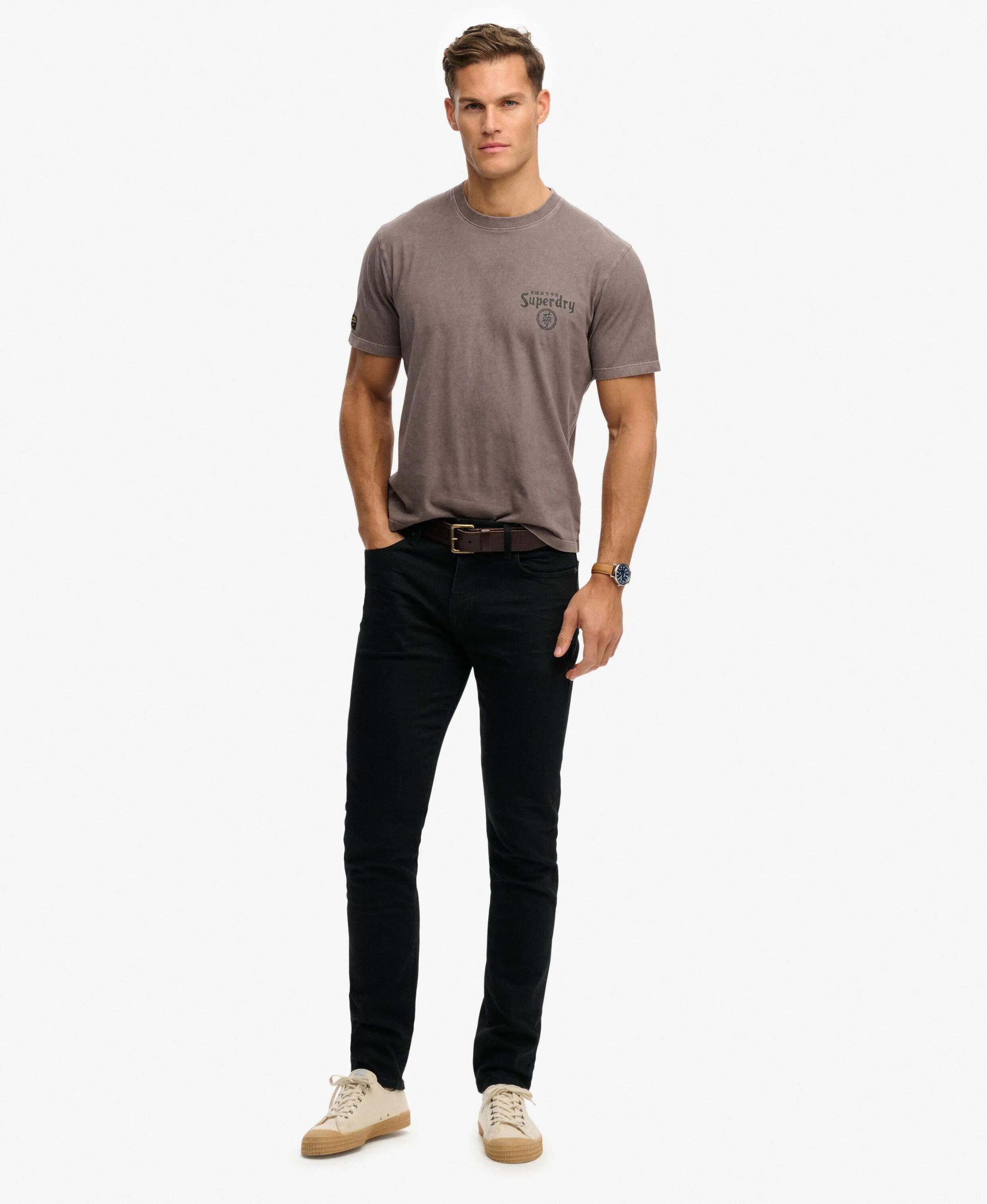 superdry T-shirt Tokyo Narrative loose em algodão orgânico – Dark Pebble Grey 4/5