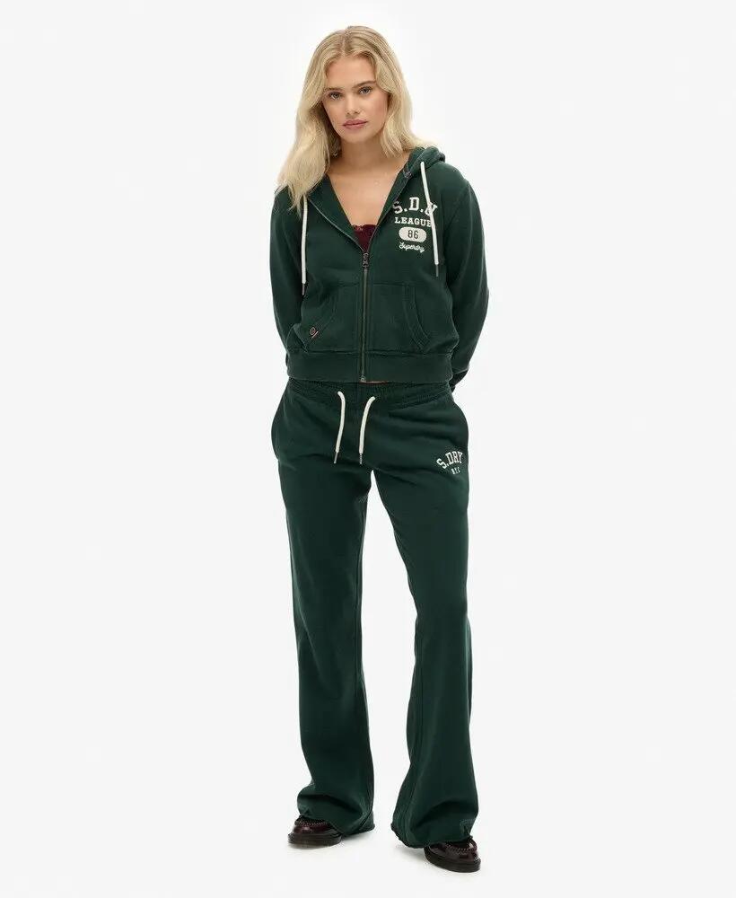 superdry Hoodie zippé court Relaxed en coton – ENAMEL GREEN 3/7