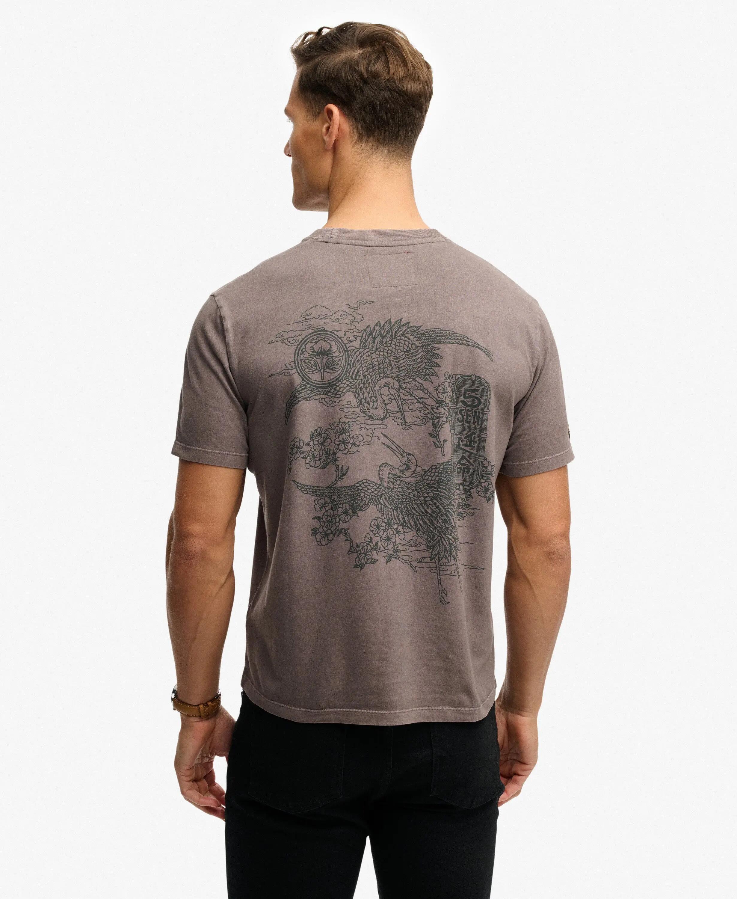 superdry T-shirt Tokyo Narrative loose em algodão orgânico – Dark Pebble Grey 2/5