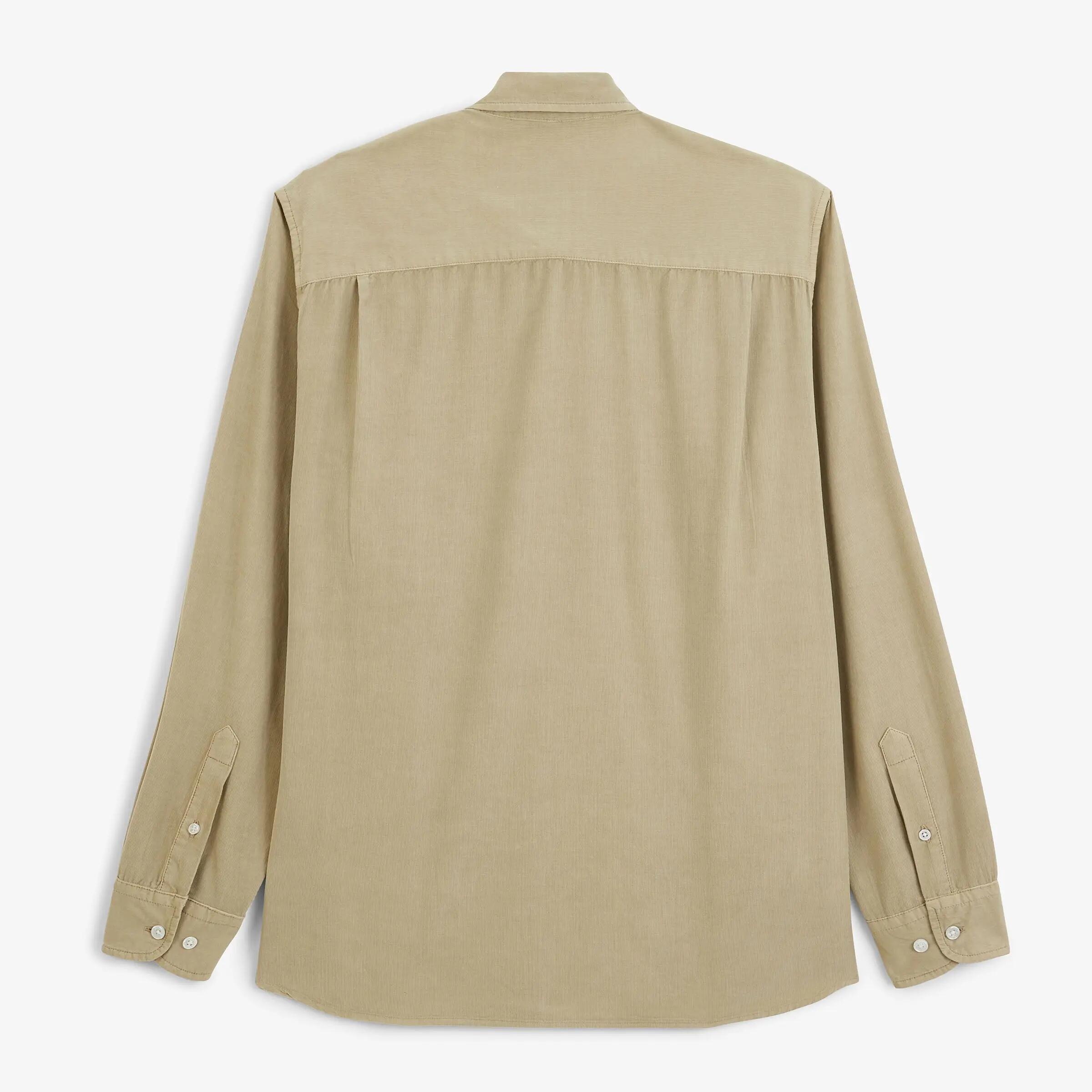 Chemise manches longues velours côtelé beige travertin 2/4