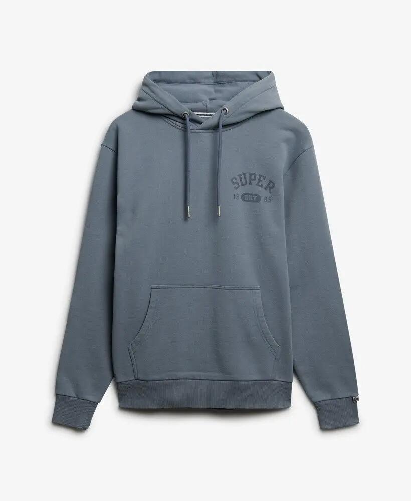 superdry Hoodie Athletic Essentials corte loose – Flint Stone Blue Grey 5/5