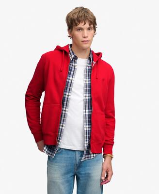 Superdry essential sd co logo zip hoodie – sweat met rits van katoen en