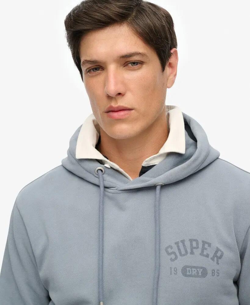 superdry Hoodie Athletic Essentials corte loose – Flint Stone Blue Grey 3/5