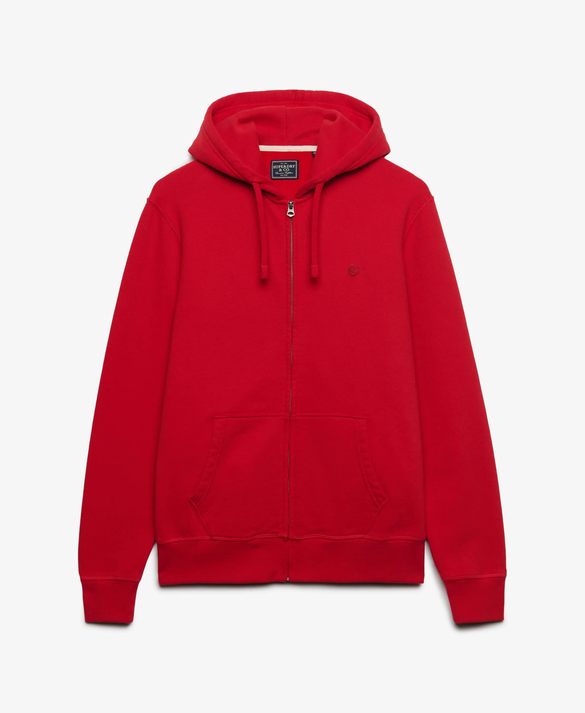 superdry Sweat com fecho Essential SD Co Logo em algodão reciclado – Base Red 7/7