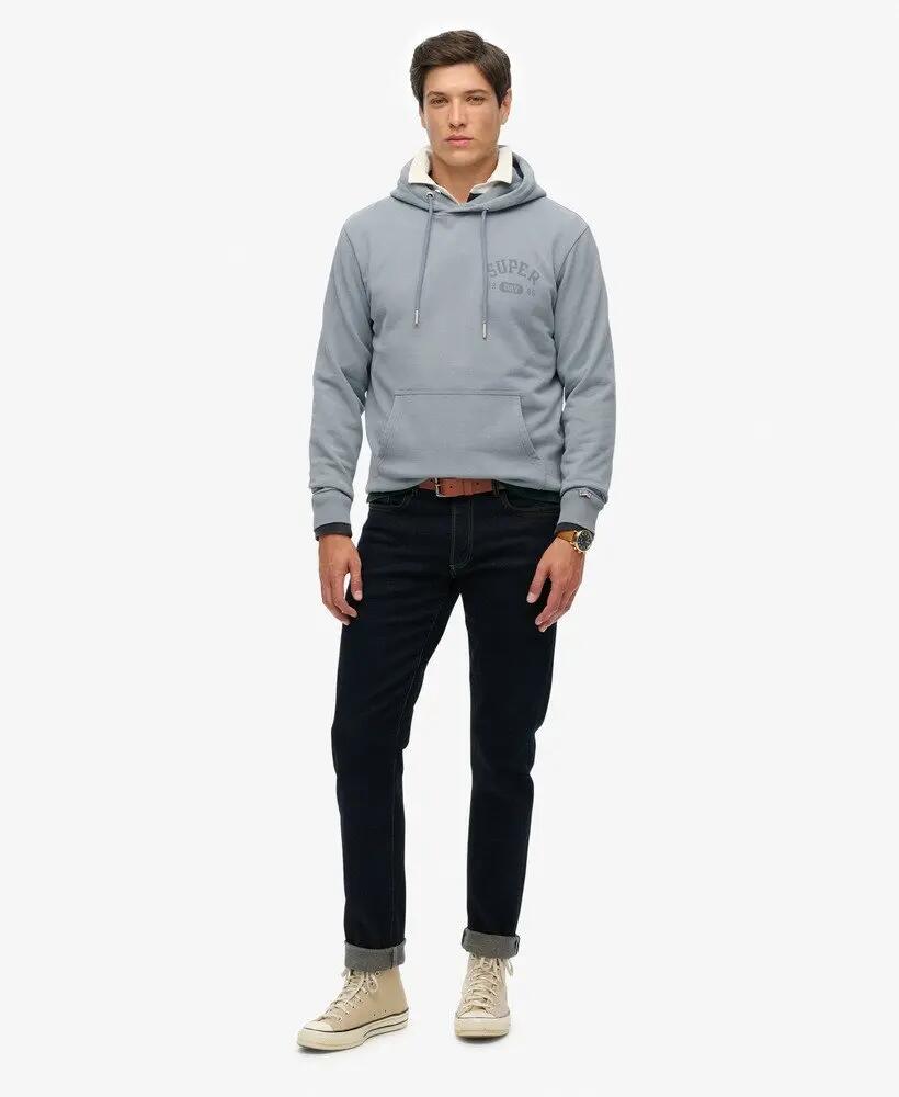 superdry Hoodie Athletic Essentials corte loose – Flint Stone Blue Grey 2/5