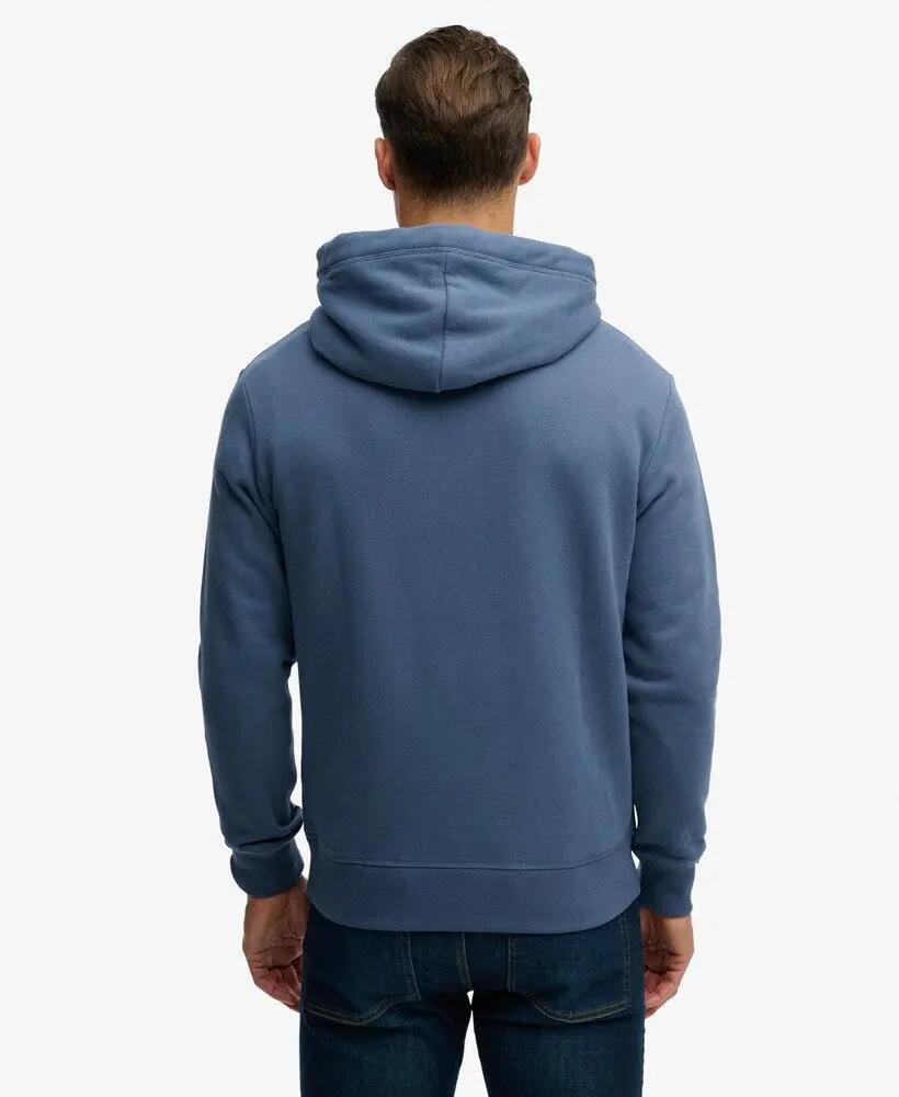 superdry Hoodie Essential Logo Classic corte loose – Vintage Indigo 5/5