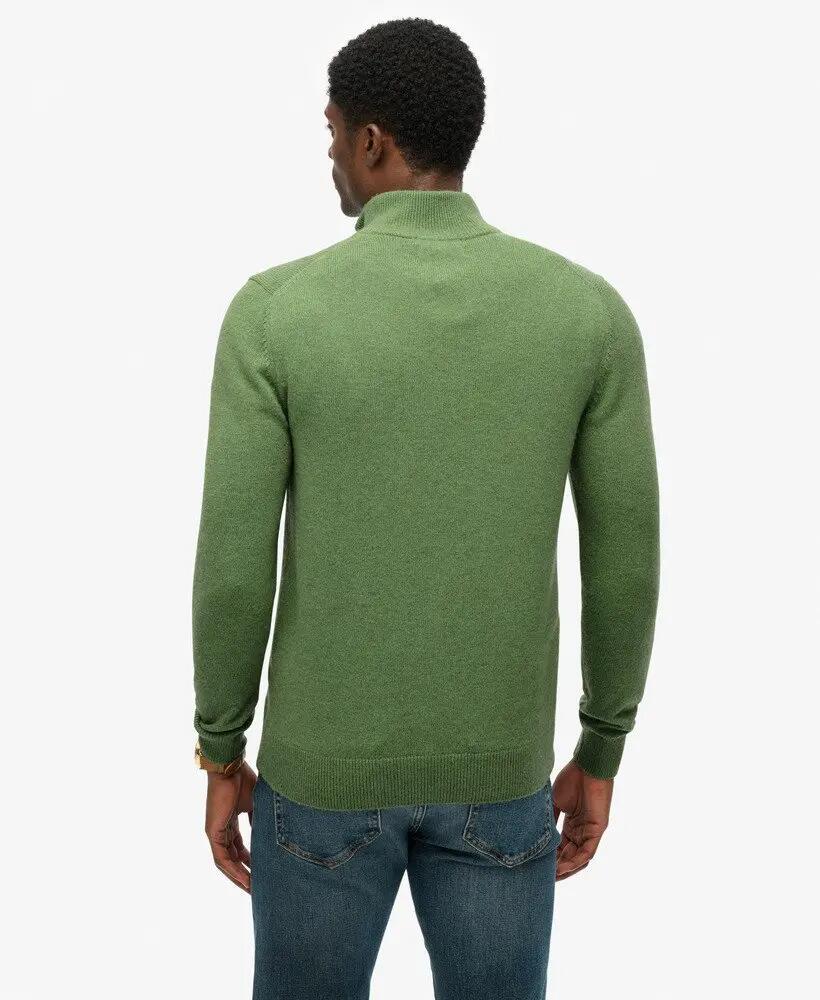 superdry Pull demi-zip en mélange de laine – Artichoke Green Marl 5/6