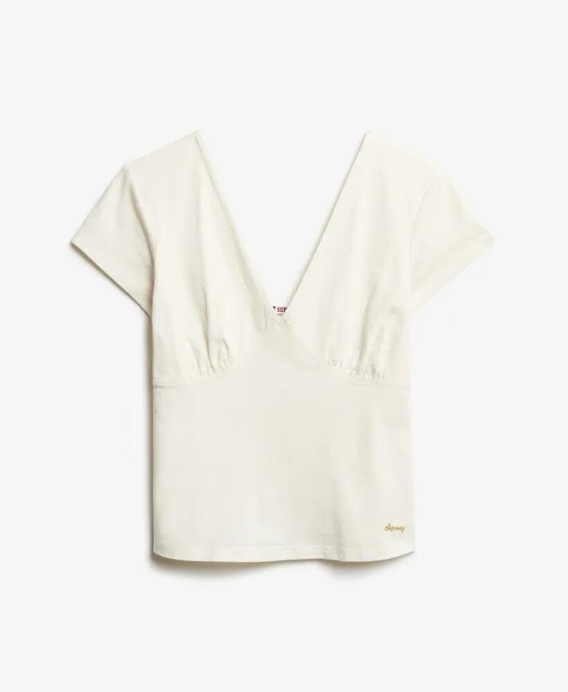 superdry Top corset manches courtes en coton bio – OFF WHITE 6/6