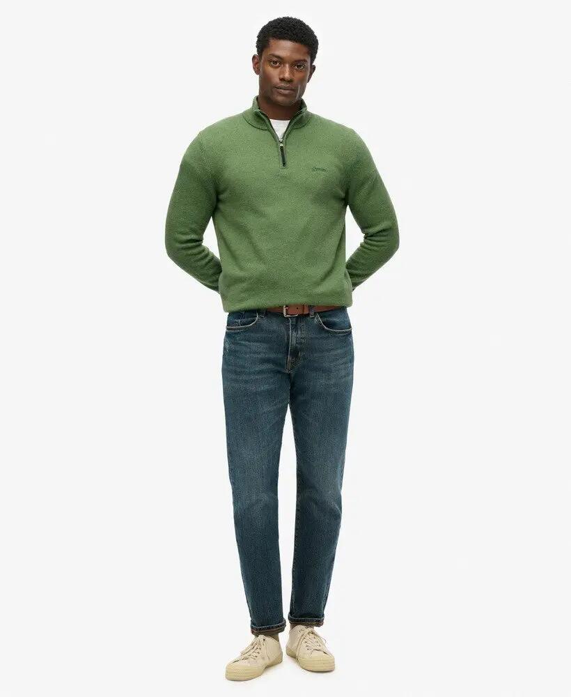 superdry Pull demi-zip en mélange de laine – Artichoke Green Marl 4/6