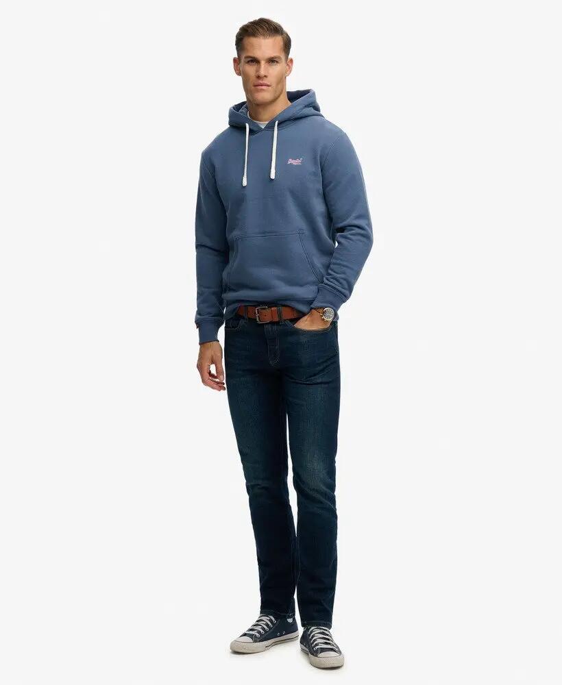 superdry Hoodie Essential Logo Classic corte loose – Vintage Indigo 3/5